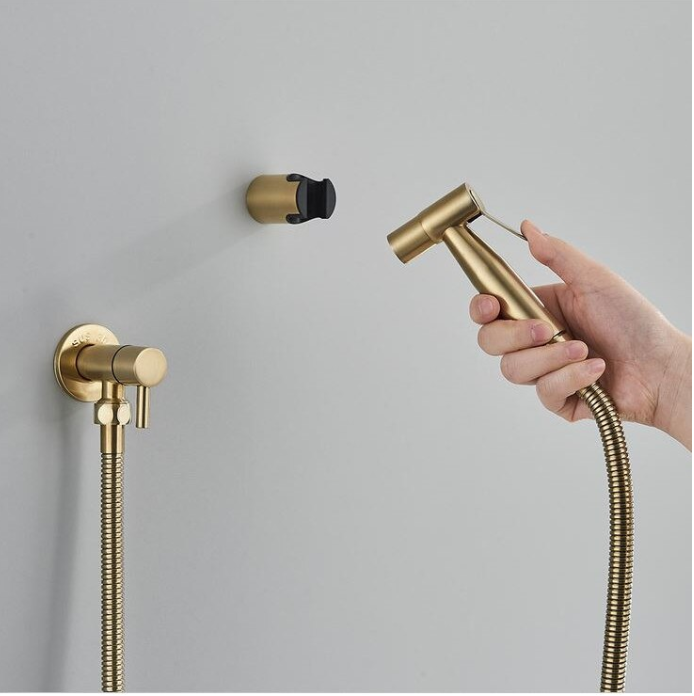 Robinet tip dus pentru bideu sau wc, gold mat, AquaSpa [3]