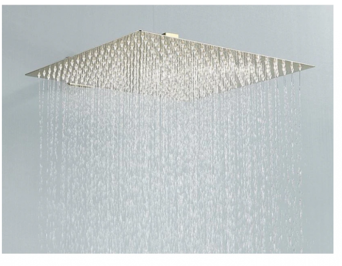 Set de dus Auriu, AquaSpa, Robinet de dus cu efect de ploaie, 2 Functii, Palarie de dus 40CM [5]