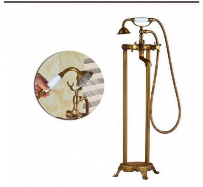 Set de dus din otel inoxidabil cu baterie pentru cada individuala, Stil Telefon, AquaSpa [2]