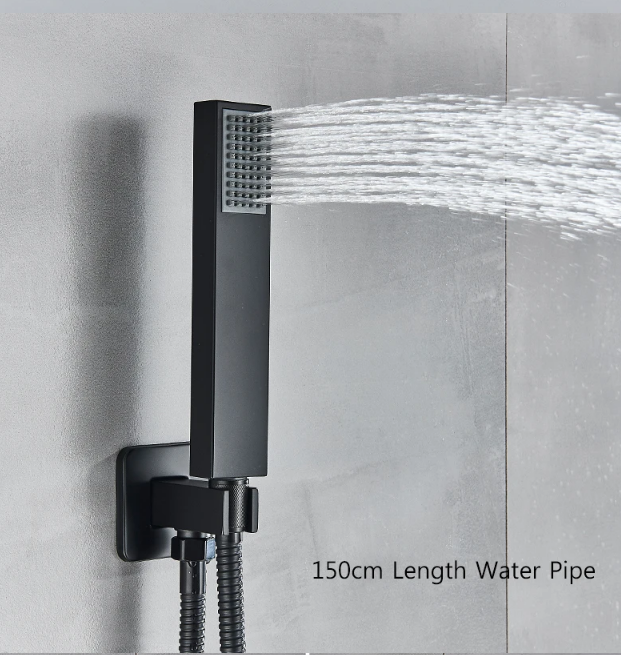 Set de dus incastrat, cu termostat, negru, palarie de 40 x 80, Aqua Spa [6]