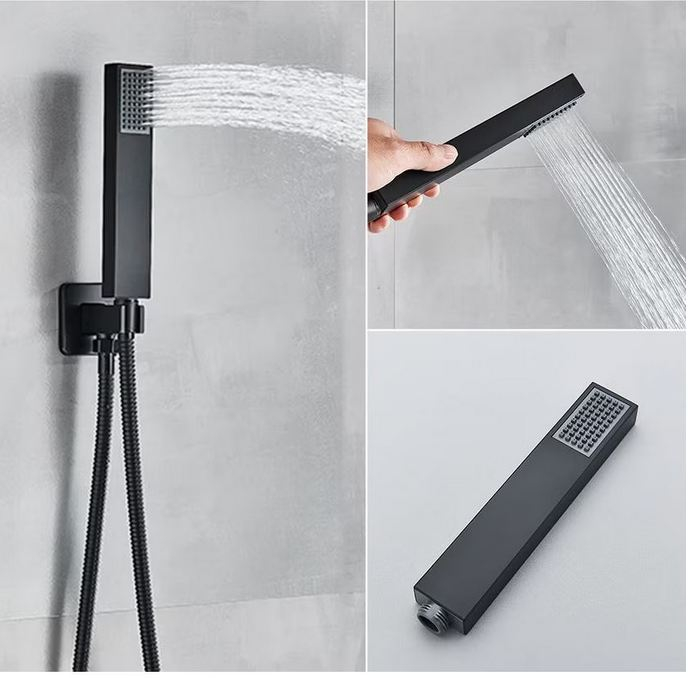 Set de dus multifunctional incorporat in tavan, cu afisaj digital, telecomanda pentru schimbarea culorilor, cap de dus stil cascada, AquaSpa [8]