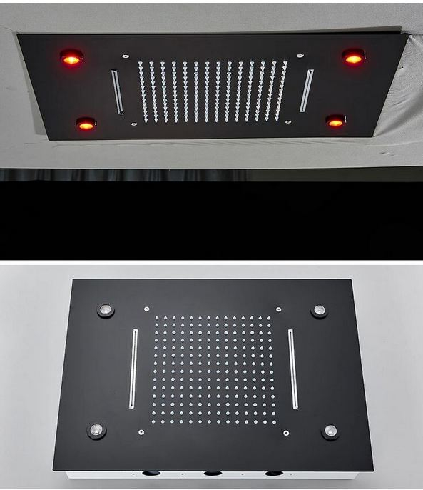 Set de dus multifunctional incorporat in tavan cu led, telecomanda pentru schimbarea culorilor, cap de dus stil cascada, AquaSpa [2]