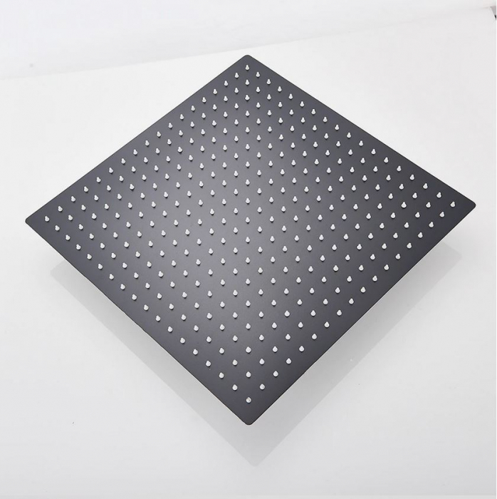 Set de dus Negru, AquaSpa, Display Led, Palarie de 20 cm, Teava de dus pentru perete cu montaj sub tencuiala mobila [2]