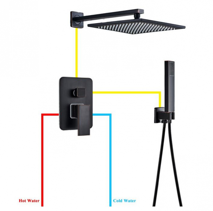 Set de dus Negru, AquaSpa, Palarie de 20 CM [2]