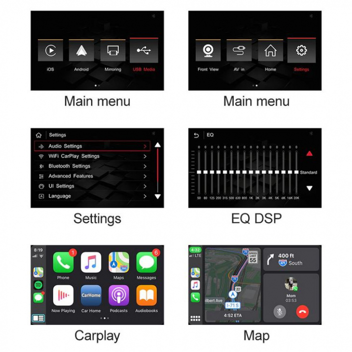 Sistem CarPlay pentru Porsche Panamera, Cayenne, Macan, Cayman, Boxster 911, 718, cu Functie Android Mirror Link [9]