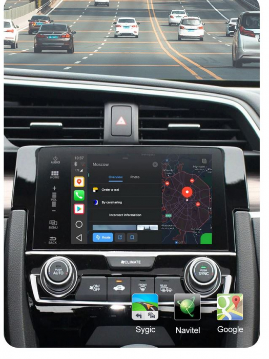 Sistem CarPlay Plug-Play pentru Mercedes, Audi, Volskwagen, Toyota, Nissan, Honda, Acura, Subaru, Lexus, Ford, Fiat, Land Rover, Porsche, Android 10, 2G+32G [2]
