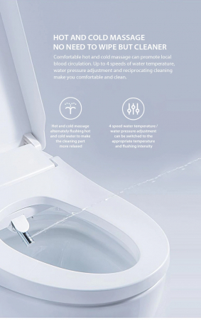 Capac WC Inteligent EcoFresh Telecomanda, Functie Bideu, Masaj, Incalzire Colac, Auto ridicare si Auto Flip [4]