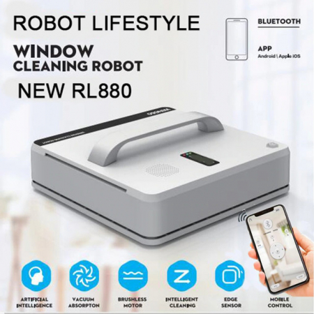 Aspirator Robot de curatare a geamurilor magnetic RL880, anti-cadere, telecomanda, spalare automata a sticlei, 3 moduri de lucru, APP Control [5]