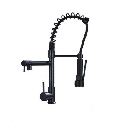 Baterii sanitare - Baterie Chiuveta Cu Arc, AquaSpa, Finisaj Negru, Led