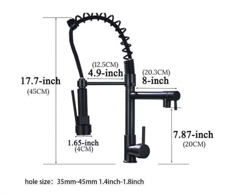 Baterie Chiuveta Cu Arc, AquaSpa, Finisaj Negru, Led [5]