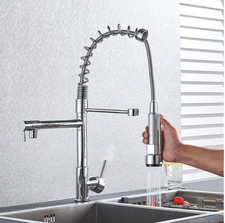 Baterie Chiuveta Cu Arc, AquaSpa, Rotativa, 360, Finisaj Negru Crom [1]