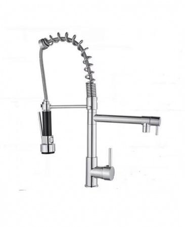 Baterii sanitare - Baterie Chiuveta Cu Arc, AquaSpa, Rotativa, 360, Finisaj Negru Crom