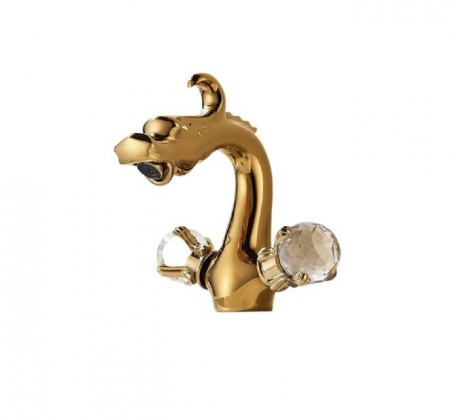 Baterii sanitare - Baterie de baie stil Dragon, Aurie