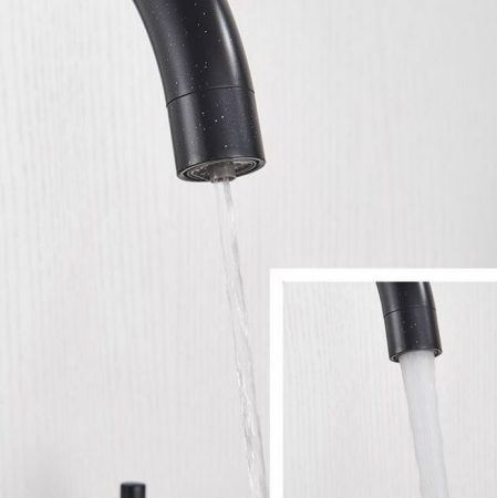 Baterie de bucatarie pentru apa purificata, cu 2 functii, negru cu picatele, Tip B, AquaSpa [1]