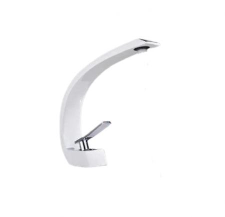 Baterii sanitare - Baterie lavoar baie, alba, curbata in forma de C