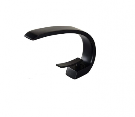 Baterii sanitare - Baterie lavoar baie, Neagra, curbata in forma de C