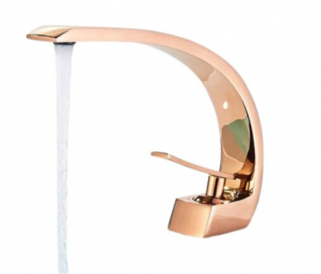 Baterie lavoar baie, Rose-Gold, curbata in forma de C [2]