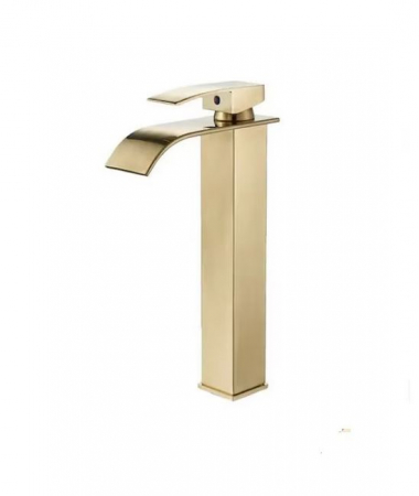Baterii sanitare - Baterie Lavoar Gold Lucios, din alama cu montare pe blat, AquaSpa