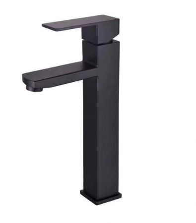 Baterii sanitare - Baterie neagra din alama cu montaj pe lavoar, 29 cm intaltime