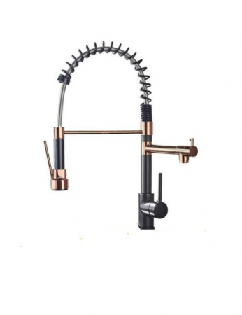 Baterii sanitare - Baterie Profesionala Cu Arc , AquaSpa, Rotativa, 360, Finisaj Negru-RoseGold