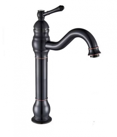 Baterii sanitare - Baterie retro din alama, neagra, 33.5 cm Inaltime
