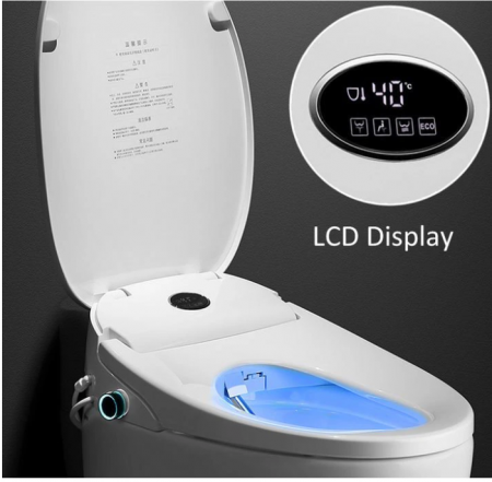Capac WC Inteligent cu telecomanda, functie bideu, senzor miscare, masaj, incalzire colac, auto deschidere si inchidere, afisaj LCD, female wash, 505 mm lungime [6]