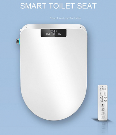 Capac WC Inteligent cu telecomanda, functie bideu, senzor miscare, masaj, incalzire colac, auto deschidere si inchidere, afisaj LCD, female wash, 51.5 cm lungime [1]