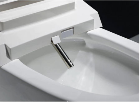 Capac WC Inteligent Telecomanda, Functie Bideu, Senzor Miscare, Masaj, Incalzire Colac, Female Wash, Alb-Gold, 510 mm Lungime [3]