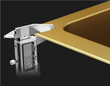 Chiuveta multifunctionala din otel inoxidabil cu accesorii incluse, 2 baterii incluse, culoare gold, dimensiune 750x450mm, AquaSpa [1]