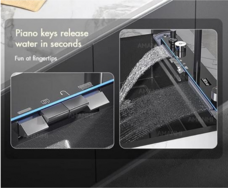 Chiuveta multifunctionala din otel inoxidabil cu accesorii incluse, baterie cu afisaj digital, dimensiune 750x450mm, AquaSpa [12]