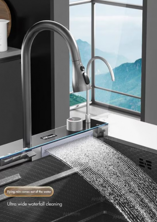 Chiuveta multifunctionala din otel inoxidabil cu accesorii incluse, baterie cu afisaj digital, dimensiune 750x450mm, AquaSpa [1]
