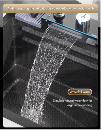 Chiuveta multifunctionala din otel inoxidabil cu accesorii incluse, baterie cu afisaj digital, dimensiune 750x450mm, AquaSpa [10]