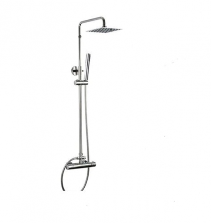 Coloane de dus - Coloana de dus gri , cu termostat, tip ploaie, palarie de dus 20 cm