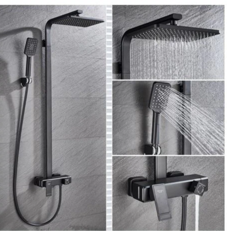 Coloana De dus,Negru,Cu baterie,Fixa,AquaSpa,3 Functii [10]