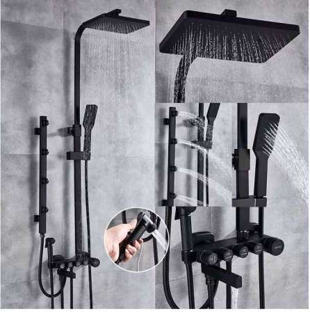 Coloana De dus, Negru, Fix-Mobila, Functie Bideu, Jeturi Masaj, AquaSpa [1]