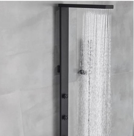 Coloana de dus negru mat , 5 moduri de curgere a apei, efect ploaie , jeturi spa, functie bideu [3]