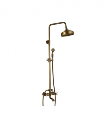 Coloane de dus - Coloana De dus retro, reglabila pe inaltime, palarie de dus rotunda, cu suport inclus, Tip E