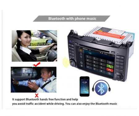 Navigatie 7 Inch Android 9.0 Pentru Mercedes / Benz / Sprinter / W209 / W169 / Viano / Vito / B200, Quad Core [4]
