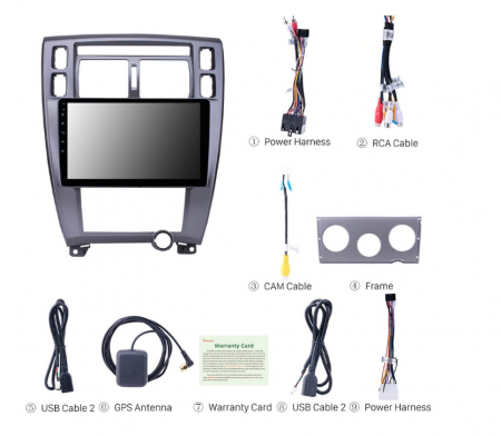 Navigatie Android 8.1, Octa-Core,Wi-Fi,Bluetooth, Waze, Hyundai Tucson, 2006-2013 ,9 Inch, Rama Adaptoare [2]