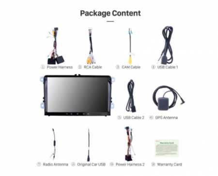 Navigatie Android 8.1, Quad-Core, Ecran 9 Inch, 1G+16GB, VW Golf 4,5,6,Passat B5 B6 B7 CC, Tiguan, Jetta, EOS, Polo,Sharan, Seat,Skoda [4]