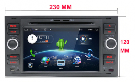 Navigatie Android 9.0, Quad-Core, 7 inch, 2G Ram+16 Gb ROM, Ford Mondeo,Focus,Transit,C-MAX,S-MAX,Fiesta,Kuga,Transit,Fusion [7]