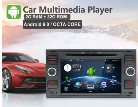 Navigatie Android 9.0, Quad-Core, 7 inch, 2G Ram+16 Gb ROM, Ford Mondeo,Focus,Transit,C-MAX,S-MAX,Fiesta,Kuga,Transit,Fusion [6]