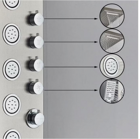 Panel de dus cu functie cascada si jeturi de masaj, AquaSpa [4]