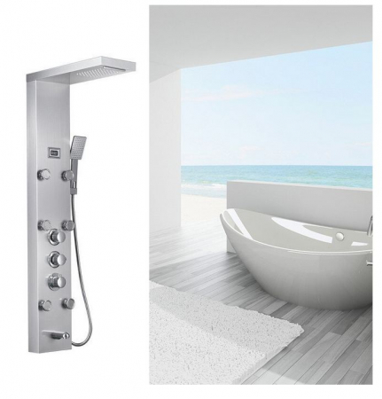 Panel de dus cu hidromasaj " Desire"', Inox mat, Functia" Cascada", Termometru [2]