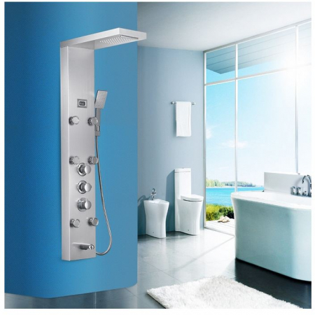 Panel de dus cu hidromasaj " Desire"', Inox mat, Functia" Cascada", Termometru [1]