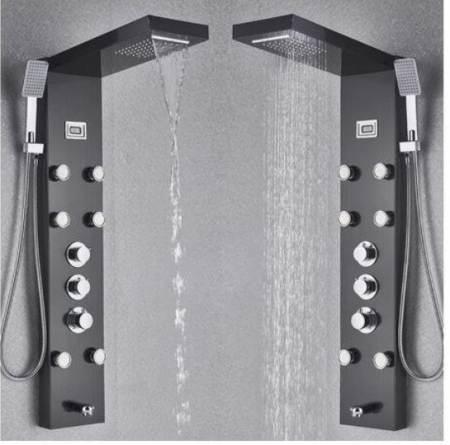 Panel de dus cu hidromasaj " Desire"', Inox mat, Functia" Cascada", Termostatic [4]
