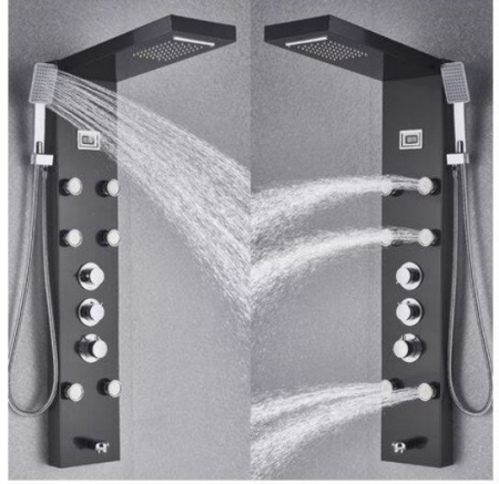 Panel de dus cu hidromasaj " Desire"', Inox mat, Functia" Cascada", Termostatic [1]