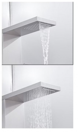 Panel de dus cu hidromasaj "Simple luxe ", Inox mat, Termumetru,Rotativ canal de scurgere de alama [1]