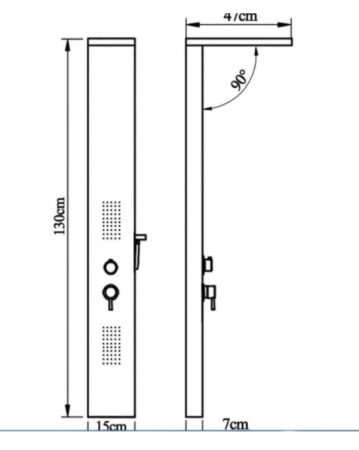 Panel de Dus Multifunctional, AquaSpa, Alb, [2]