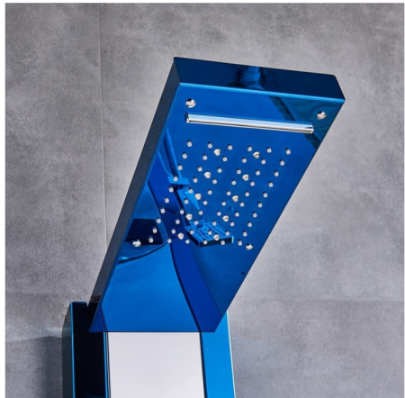 Panel de Dus Multifunctional cu LED, Albastru(ecran de temperatura), efect de ploaie, sistem de masaj, jeturi SPA, cu functie de bideu [3]